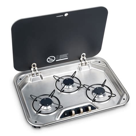dometic 3 burner built in gas range brushed stainless steel